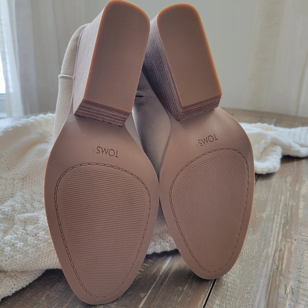 TOMS Hadley Heeled Boots In Oatmeal Suede 9.5 - Picture 6 of 8